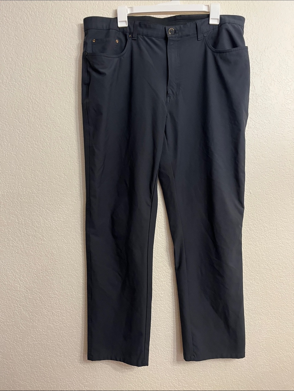 Greg Norman Collection black Slim Straight athletic golf pants